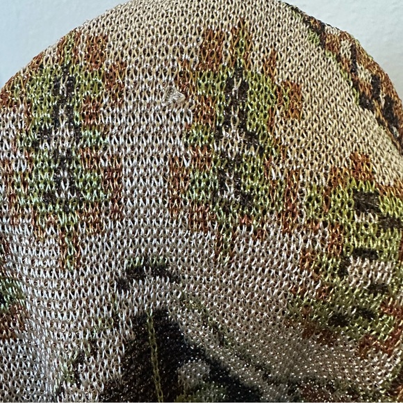 ZARA Metallic knit jacquard wide leg crop pants Small NWT - Picture 6 of 8